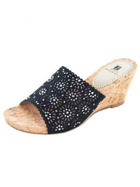 NEW White Mountain Women’s Glitter Cork Floral Studded Platform Wedge Sandals